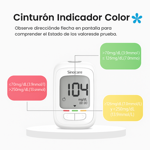 Sinocare Safe AQ Pro I medidor de glucosa en sangre, kit de glucómetro para diabéticos.