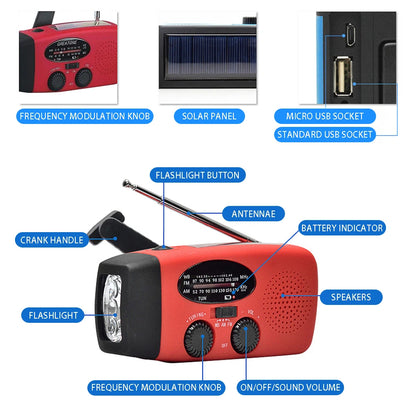 Radio Solar de Emergencia Portátil