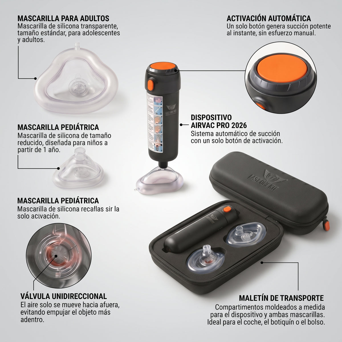 AirVac PRO™ [2026] Dispositivo Anti-atragantamiento para Niños y Adultos